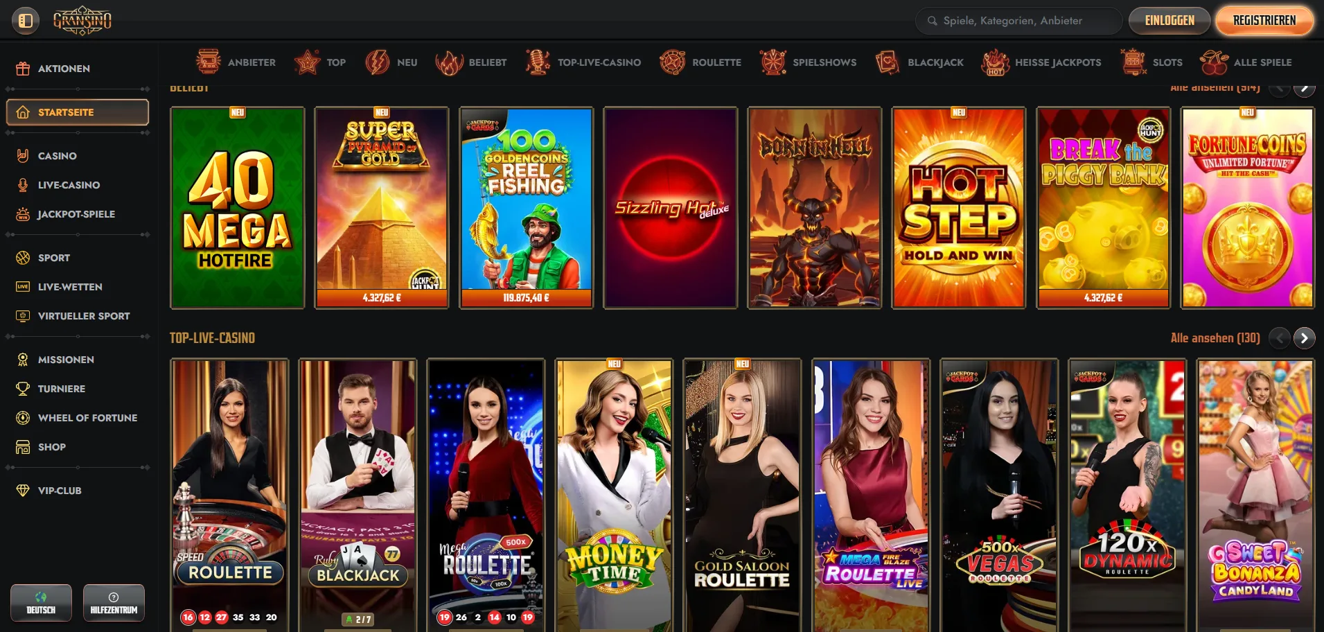 Gransino Casino Spiele
